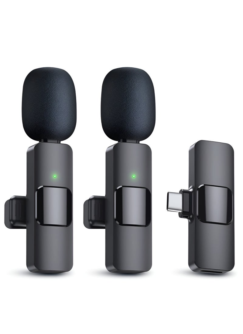 BORTONY Wireless Microphone for USB-C Android Phones Compatible with iPhone 15 Series Wireless Lavalier Microphone for Android USB C Microphone for Video Recording Vlogging TikTok  - Image 1