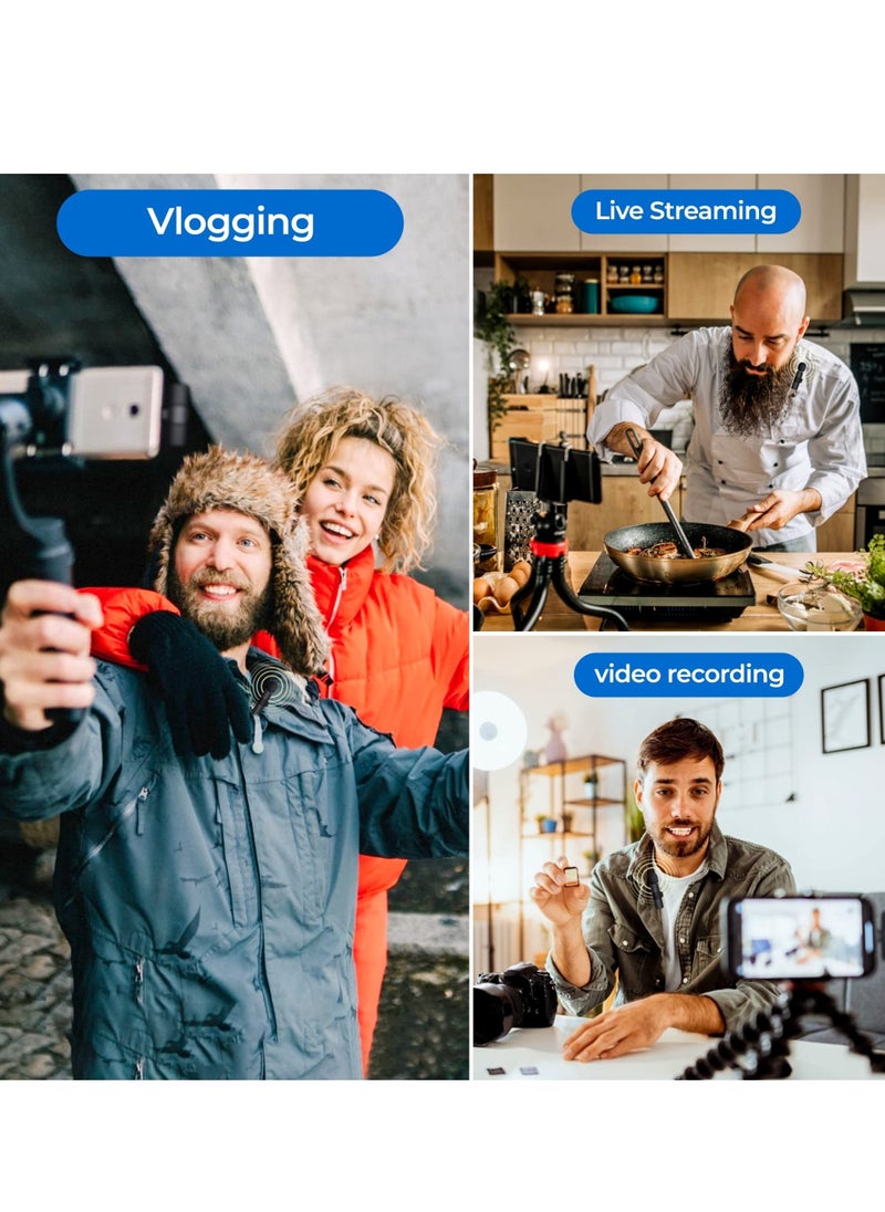 Wireless Microphone for USB-C Android Phones Compatible with iPhone 15 Series Wireless Lavalier Microphone for Android USB C Microphone for Video Recording Vlogging TikTok