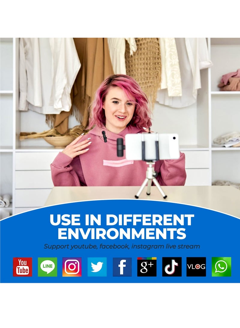 BORTONY Wireless Microphone for USB-C Android Phones Compatible with iPhone 15 Series Wireless Lavalier Microphone for Android USB C Microphone for Video Recording Vlogging TikTok  - Image 5