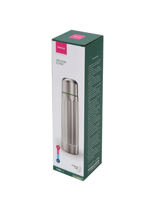دانوب هوم Fissman Double Wall Vacuum Flask 1000Ml Stainless Steel Insulated Design Keeps Drinks Hot Or Cold For Hours Durable And Leak-Proof Ideal For Travel Or Office Use