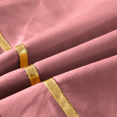 AEROHAVEN™ Set of 2 Premium Velvet with Gold Stripes Decorative Throw Pillow/Cushion Covers with Invisible Zipper - (20 x 20 Inch, Rose Gold) - Image 4