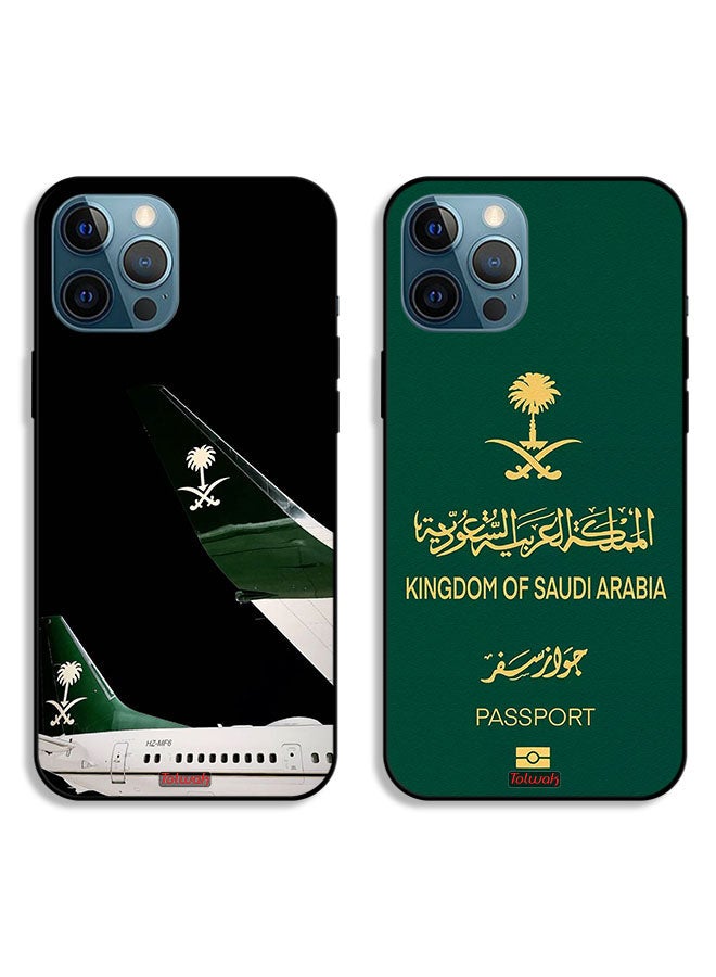 Tolwak Two Cases For Apple iPhone 12 Pro Max Protective Covers Saudi Airplane and Passport  - Image 1