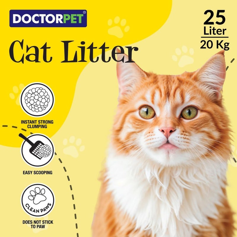 DoctorPet Doctor Pet Cat Litter Lemon 25L - Clumping Bentonite - Image 3