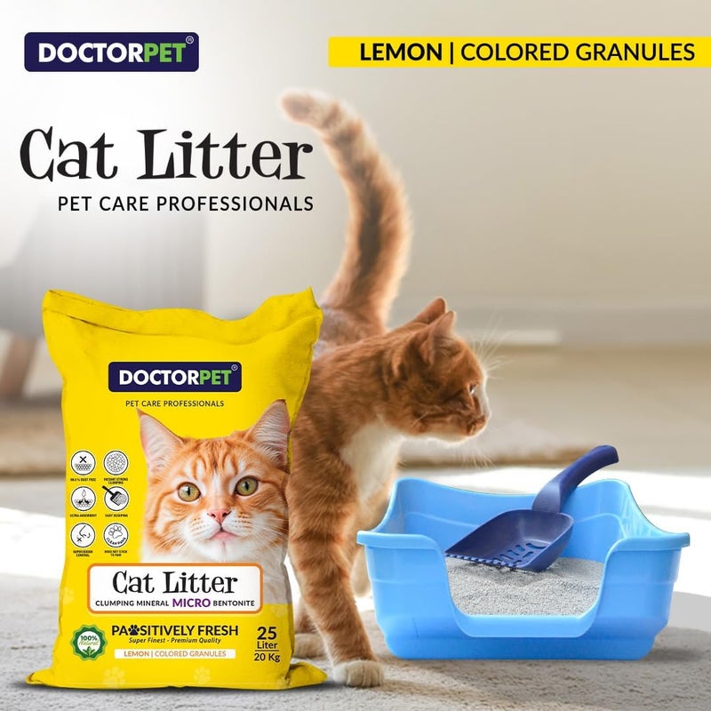 DoctorPet Doctor Pet Cat Litter Lemon 25L - Clumping Bentonite - Image 5