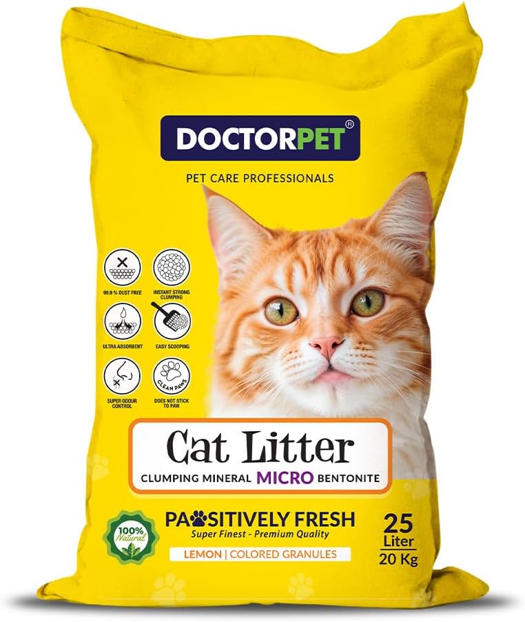 DoctorPet Doctor Pet Cat Litter Lemon 25L - Clumping Bentonite - Image 1