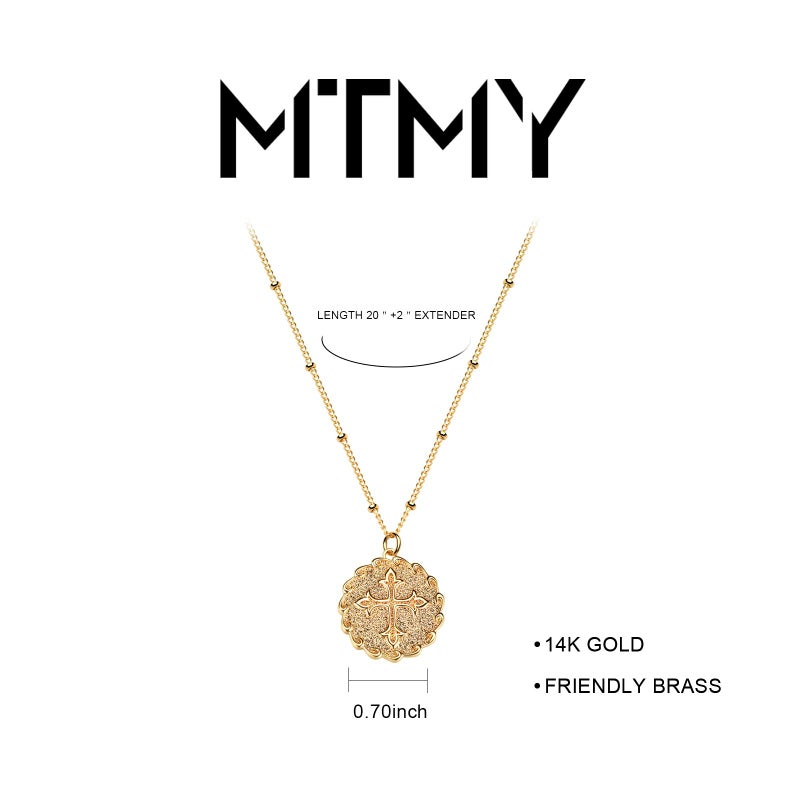 MTMY Gold Cross Necklace 14K Gold Plated Dainty Gold Cross Pendant Necklace for Women Delicate Necklace Jewelry (cross 27) - Image 4