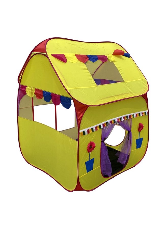 HomeCute Homecute Foldable Pop Up Hut Type Kids Toys Jumbo Size Play Tent House for Boys and Girls. (Yellow)  - Image 1
