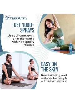 TreeActiv Yoga Mat Cleaner Spray, 4 Fl Oz, Cleaning Spray For Yoga Accessories, All Purpose Mat Spray For Gym Equipment, Workout Mat Spray With Tea Tree Oil, Yoga Mat Spray Cleaner, With 2000 Sprays  - Image 4