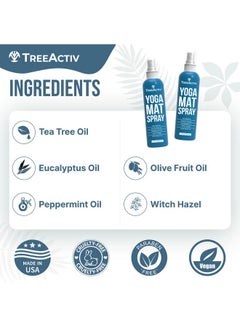 TreeActiv Yoga Mat Cleaner Spray, 4 Fl Oz, Cleaning Spray For Yoga Accessories, All Purpose Mat Spray For Gym Equipment, Workout Mat Spray With Tea Tree Oil, Yoga Mat Spray Cleaner, With 2000 Sprays  - Image 5