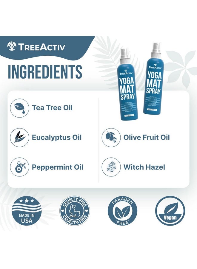 TreeActiv Yoga Mat Cleaner Spray, 4 Fl Oz, Cleaning Spray For Yoga Accessories, All Purpose Mat Spray For Gym Equipment, Workout Mat Spray With Tea Tree Oil, Yoga Mat Spray Cleaner, With 2000 Sprays  - Image 5