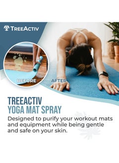 TreeActiv Yoga Mat Cleaner Spray, 4 Fl Oz, Cleaning Spray For Yoga Accessories, All Purpose Mat Spray For Gym Equipment, Workout Mat Spray With Tea Tree Oil, Yoga Mat Spray Cleaner, With 2000 Sprays  - Image 2