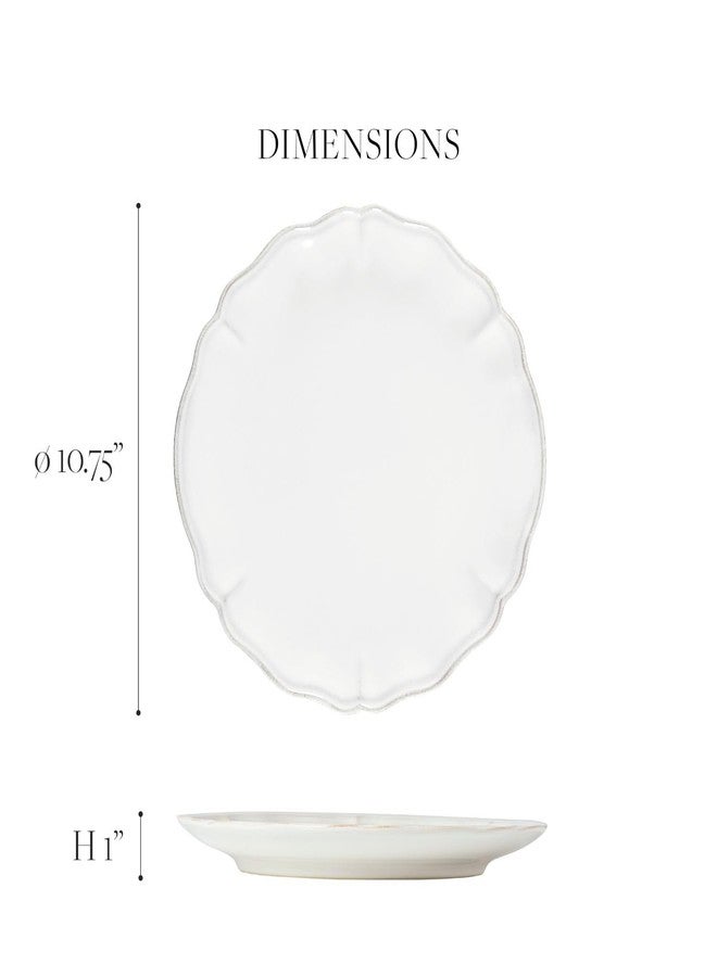 Costa Nova Ceramic Stoneware 11'' Dinner Plate - Alentejo Collection, White | Microwave & Dishwasher Safe Dinnerware | Food Safe Glazing | Restaurant Quality Tableware - Image 2