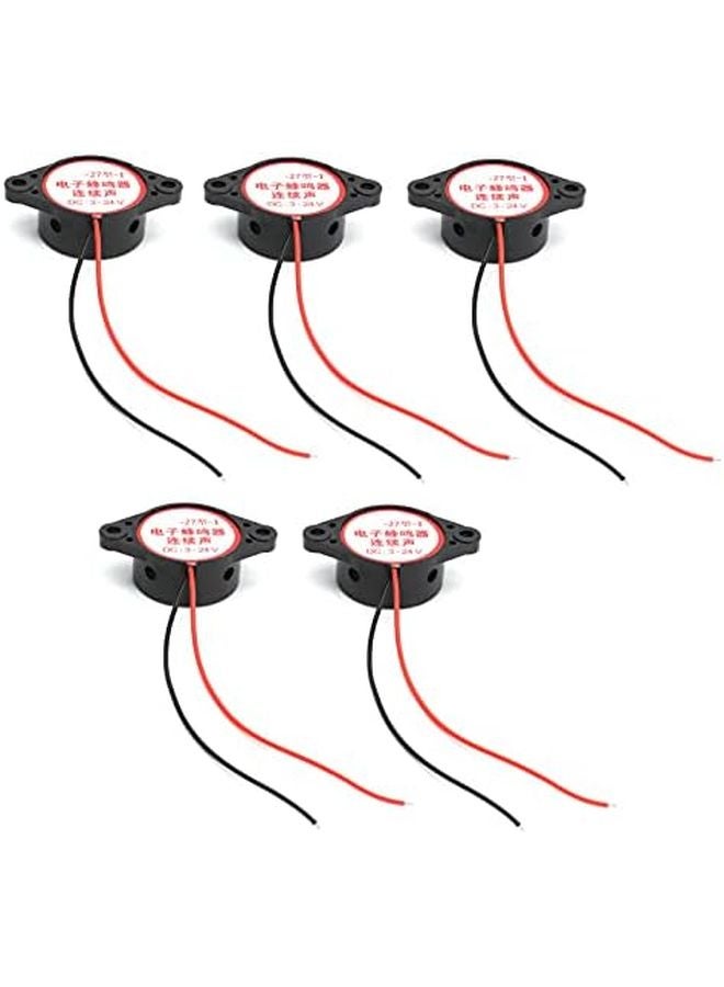 5Pcs Black Active Piezo Buzzer 95dB DC 3 24V Continuous Beep Alarm Sounder - Image 1
