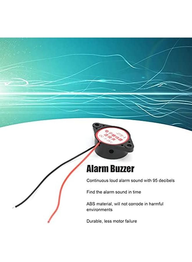 5Pcs Black Active Piezo Buzzer 95dB DC 3 24V Continuous Beep Alarm Sounder - Image 3