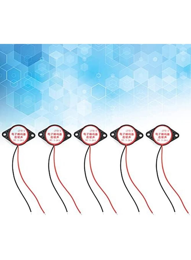 5Pcs Black Active Piezo Buzzer 95dB DC 3 24V Continuous Beep Alarm Sounder - Image 5