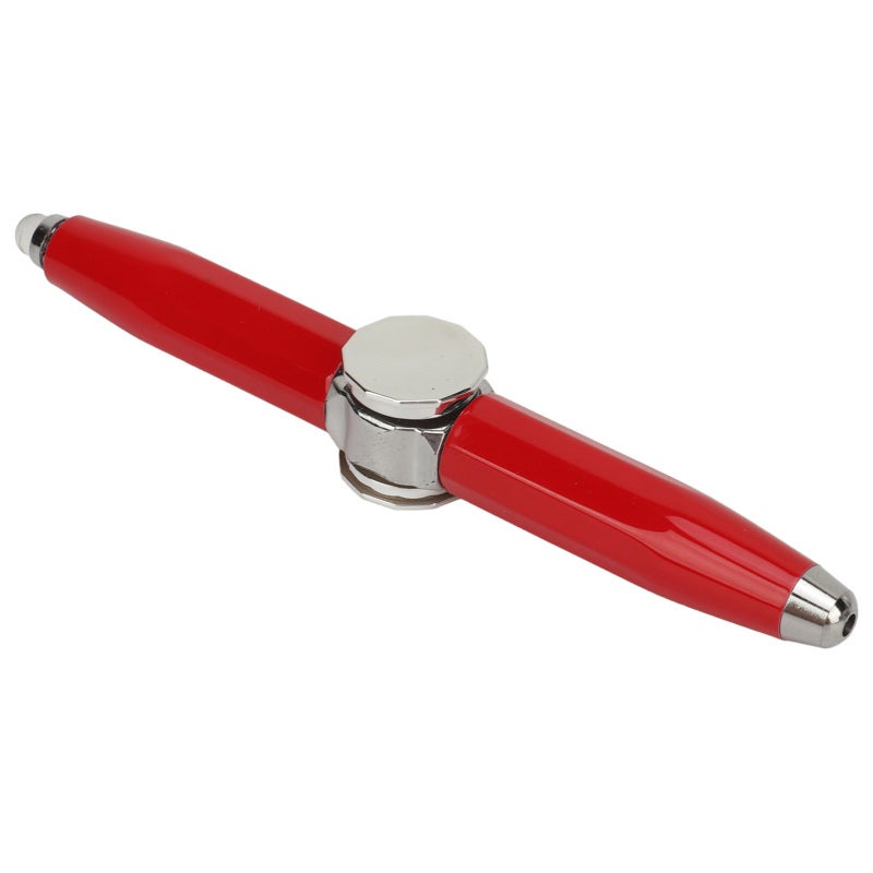 Fidget Pen: Red Premium Sturdy Construction - Stress Relief Gyroscope Pen With LED Light For Students Office Anxiety Relief & Concentration Improvement - Image 2