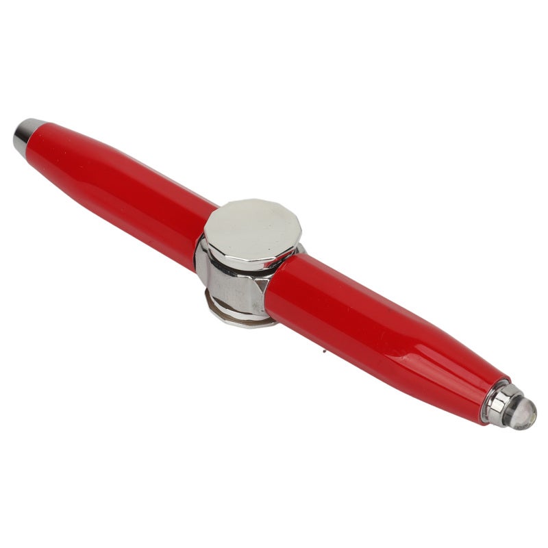 Fidget Pen: Red Premium Sturdy Construction - Stress Relief Gyroscope Pen With LED Light For Students Office Anxiety Relief & Concentration Improvement - Image 5