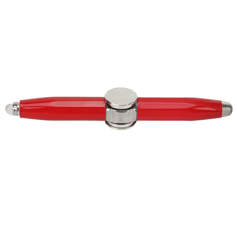 Fidget Pen: Red Premium Sturdy Construction - Stress Relief Gyroscope Pen With LED Light For Students Office Anxiety Relief & Concentration Improvement - Image 1