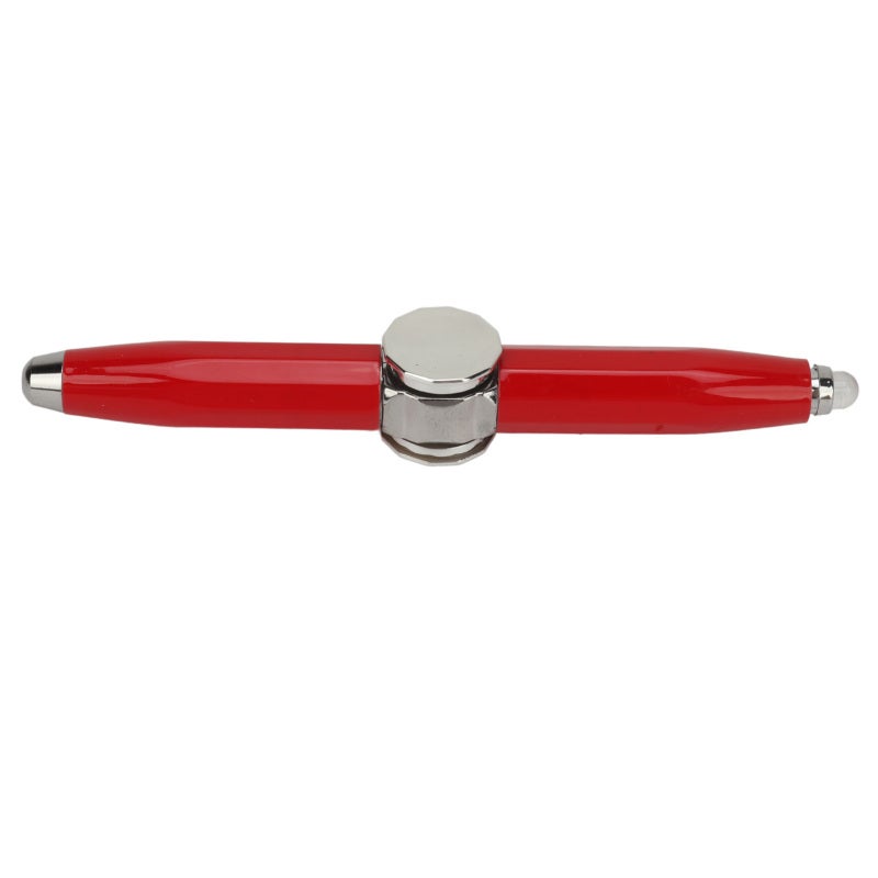 Fidget Pen: Red Premium Sturdy Construction - Stress Relief Gyroscope Pen With LED Light For Students Office Anxiety Relief & Concentration Improvement - Image 4