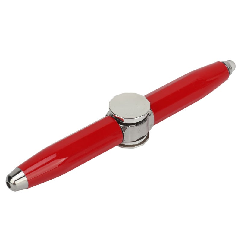 Fidget Pen: Red Premium Sturdy Construction - Stress Relief Gyroscope Pen With LED Light For Students Office Anxiety Relief & Concentration Improvement - Image 3