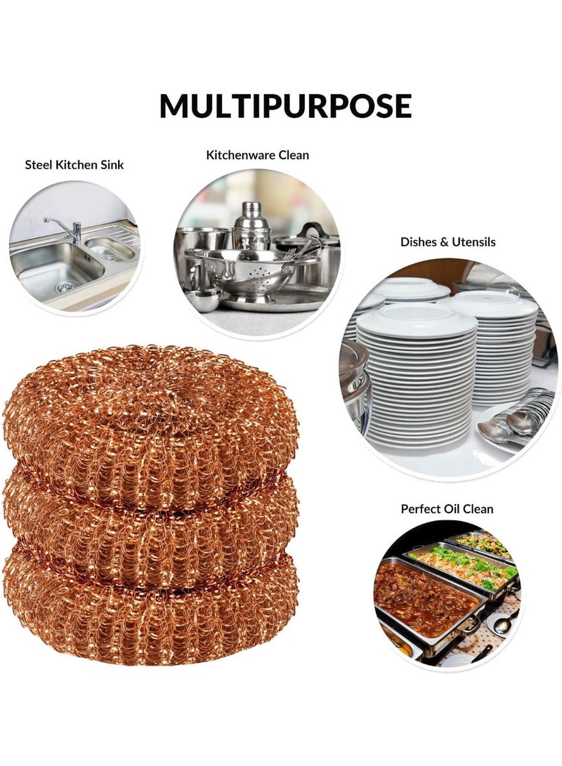 SCRUBIT 12 Pack Copper Coated Scourers by SCRUBIT – Scrubber Pad Used for Dishes, Pots, Pans, and Ovens. Easy scouring for Tough Kitchen Cleaning. - Image 3
