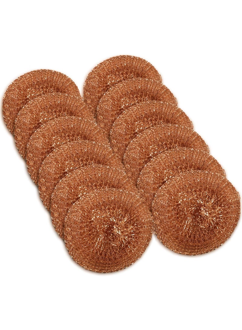 SCRUBIT 12 Pack Copper Coated Scourers by SCRUBIT – Scrubber Pad Used for Dishes, Pots, Pans, and Ovens. Easy scouring for Tough Kitchen Cleaning. - Image 1