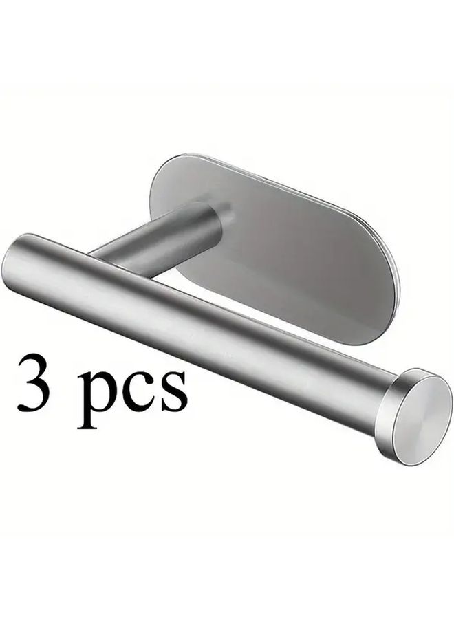 3Pcs Heavy Duty No Drill Self Adhesive Toilet Paper Holders Stainless Steel Bathroom Organizer Space Saving Design - Image 1