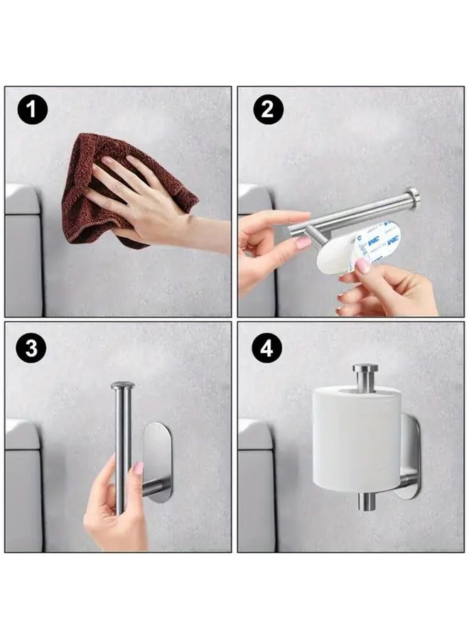 3Pcs Heavy Duty No Drill Self Adhesive Toilet Paper Holders Stainless Steel Bathroom Organizer Space Saving Design - Image 4