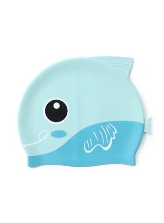 Kids Cartoon Fish Swim Caps Silicone Swimming Cap