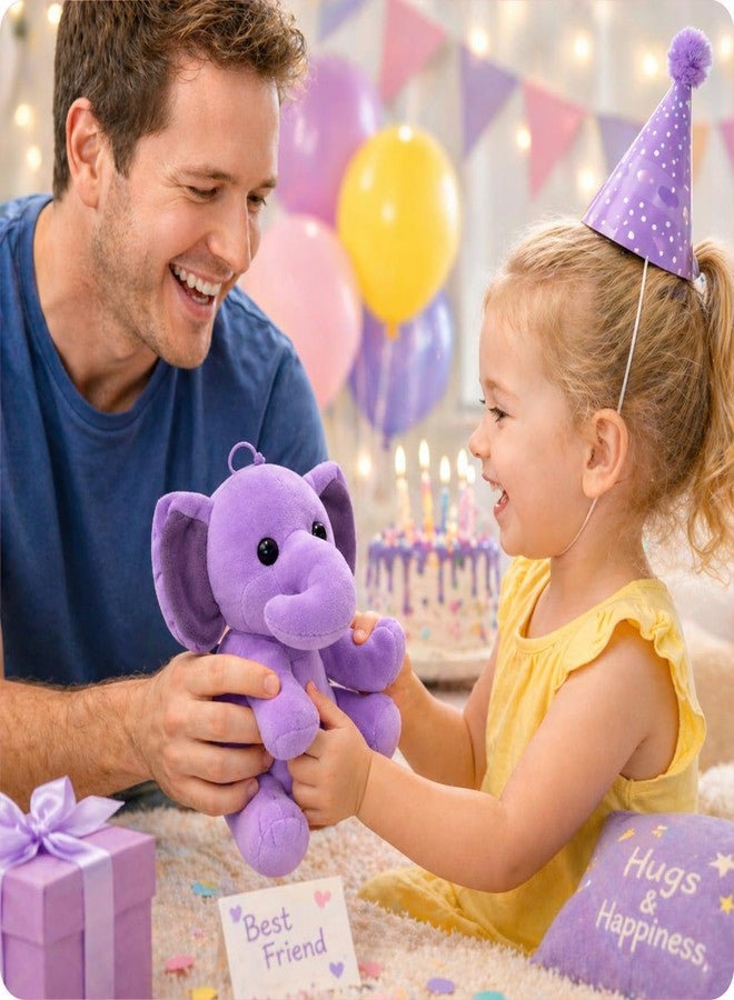 Aruvia Baby Elephant Soft Toy Plush (20 cm) Purple | Cute Sitting Stuffed Elephant Toy | Super Soft Cuddle Plush for Kids & Babies | Gift for Boys Girls | Nursery Décor - Image 4