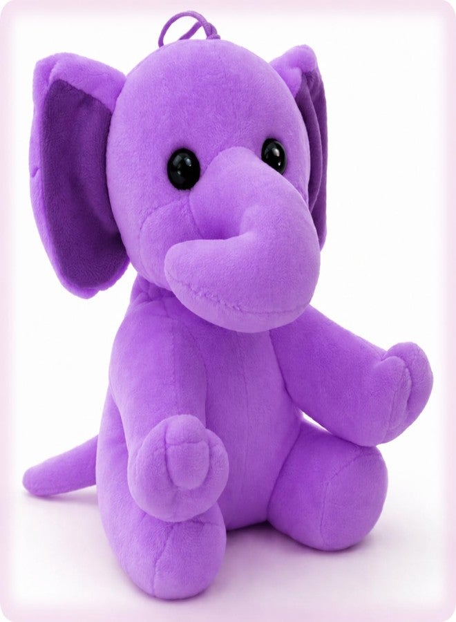 Aruvia Baby Elephant Soft Toy Plush (20 cm) Purple | Cute Sitting Stuffed Elephant Toy | Super Soft Cuddle Plush for Kids & Babies | Gift for Boys Girls | Nursery Décor - Image 1