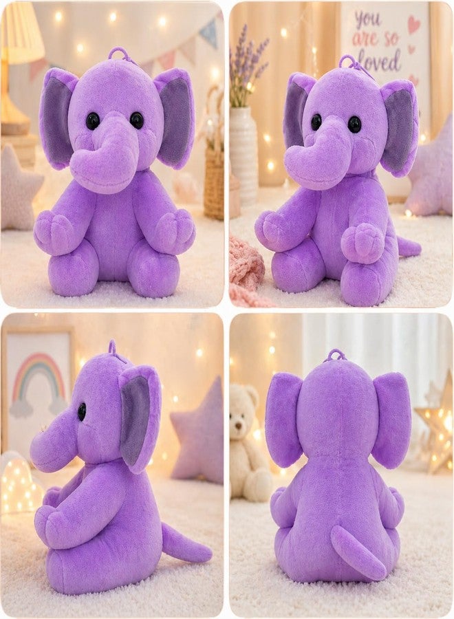 Aruvia Baby Elephant Soft Toy Plush (20 cm) Purple | Cute Sitting Stuffed Elephant Toy | Super Soft Cuddle Plush for Kids & Babies | Gift for Boys Girls | Nursery Décor - Image 5