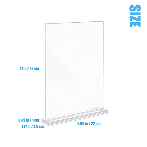 Lechay 3 Pack Acrylic Sign Holder, 8.5 x 11 inches Clear Table Menu Desktop Display Stand Paper Holder Suitable for Restaurants, Office, Home, Store - Image 2
