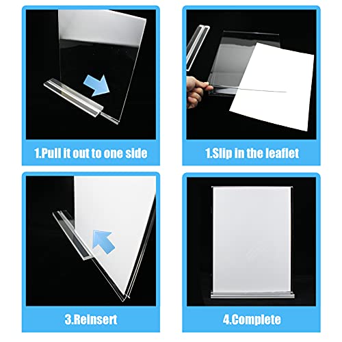 Lechay 3 Pack Acrylic Sign Holder, 8.5 x 11 inches Clear Table Menu Desktop Display Stand Paper Holder Suitable for Restaurants, Office, Home, Store - Image 3