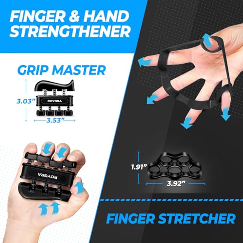roygra Grip Strength Trainer (5 Pack), Forearm Strengthener Exerciser, Hand Strengthening Devices, Finger Strengthener, Workout Exercise Fitness Equipment, Baseball Climbing Calisthenics Basketball - Image 4
