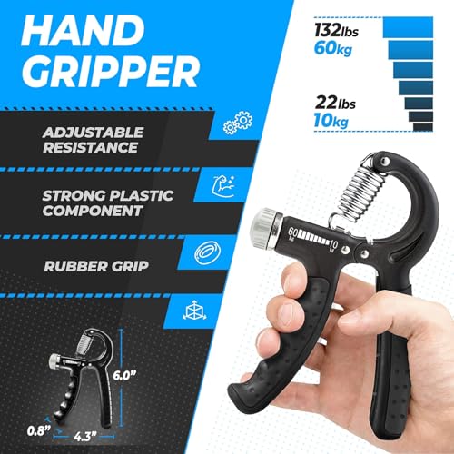 roygra Grip Strength Trainer (5 Pack), Forearm Strengthener Exerciser, Hand Strengthening Devices, Finger Strengthener, Workout Exercise Fitness Equipment, Baseball Climbing Calisthenics Basketball - Image 2