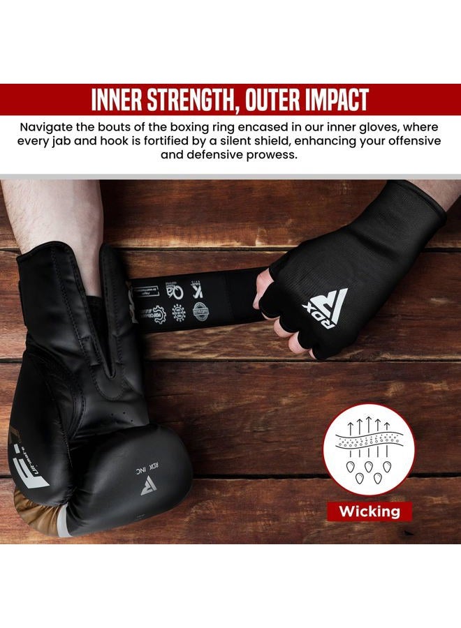 Rdx Boxing Hand Wraps Inner Gloves for Punching - Half Finger Elasticated Bandages under Mitts Fist Protection - Great for MMA, Muay Thai, Kickboxing, Martial Arts Training, Combat Sports - Image 4
