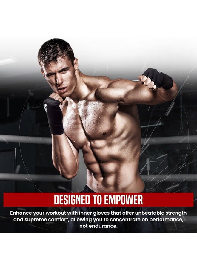 Rdx Boxing Hand Wraps Inner Gloves for Punching - Half Finger Elasticated Bandages under Mitts Fist Protection - Great for MMA, Muay Thai, Kickboxing, Martial Arts Training, Combat Sports - Image 3