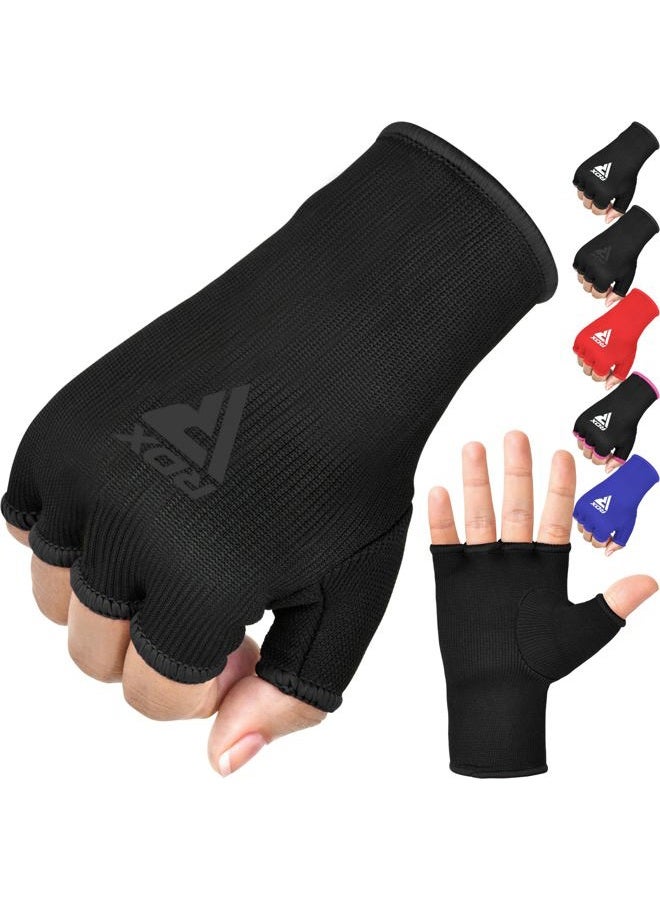 Rdx Boxing Hand Wraps Inner Gloves for Punching - Half Finger Elasticated Bandages under Mitts Fist Protection - Great for MMA, Muay Thai, Kickboxing, Martial Arts Training, Combat Sports - Image 1