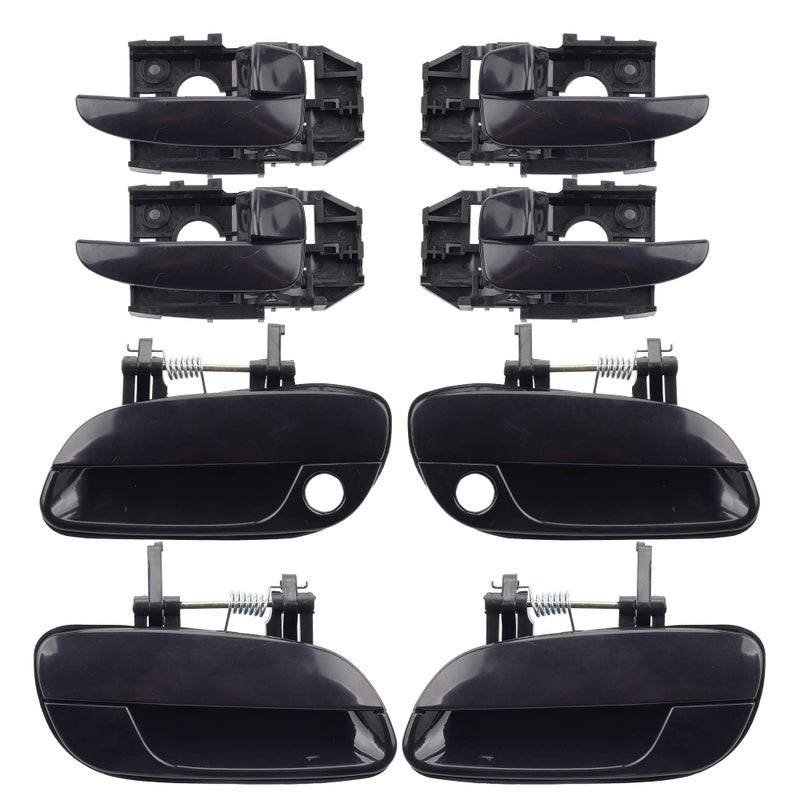 Dasbecan Dasbecan 8Pcs Exterior Interior Driver Passenger Side Front Rear Door Handles Compatible with Hyundai Elantra 2001-2006 Replaces# 83650-2D000 82650-2D000 82660-2D000 83660-2D000  - Image 1