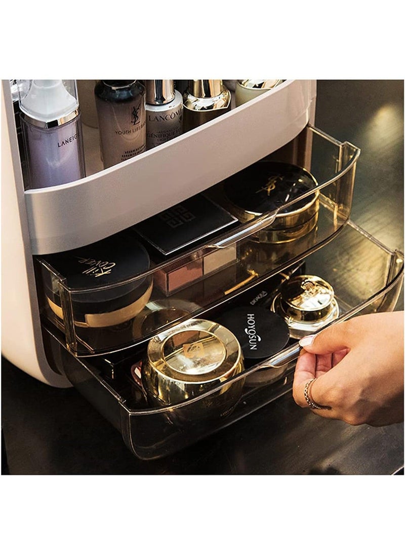 MONOGUE Make up Organizer Box Dust Water Proof Cosmetic Storage Box Holder with Dust Free Cover Portable Handle Keep Your Makeup Neat and Stylish - Image 2