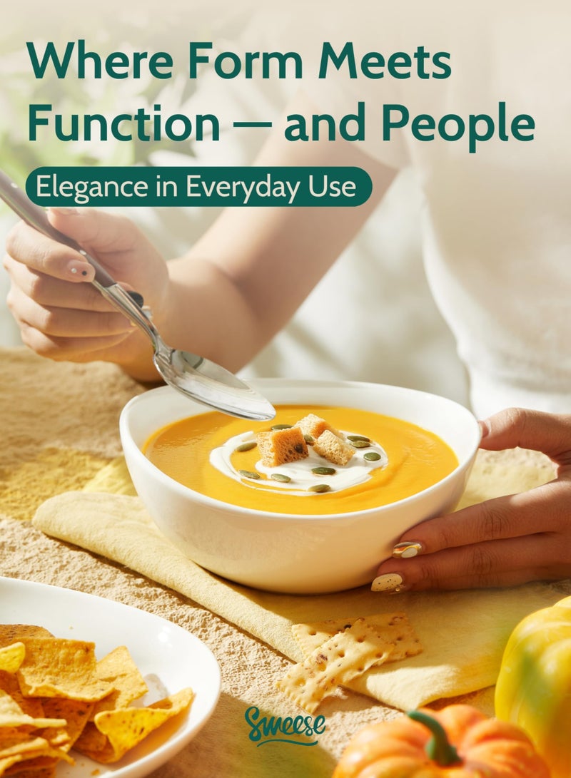 Sweese 18 oz Medium White Porcelain Bowls - Set of 6 Cereal, Soup, Rice & Salad Bowls, Ceramic Serving Bowls for Everyday Use - Image 5