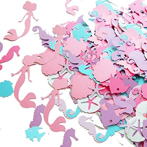 BLUE GARLIC Mermaid Confetti Table Confetti Sea Animal Under the Sea Confetti Paper Party Decorations Pink Purple - Image 1