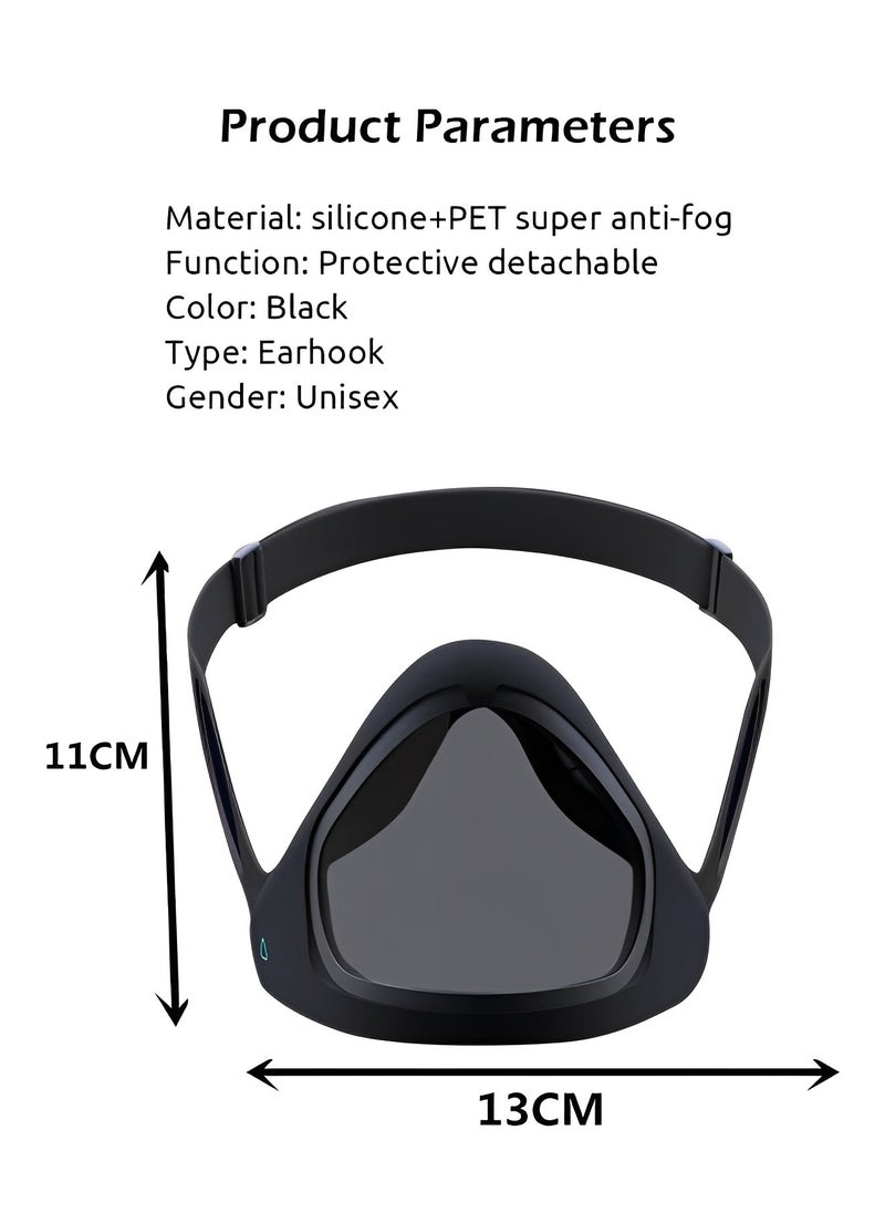 Silicone Detachable Mask Reusable Wearable Air Purifiers Mask with Adjustable Band & Active Carbon Filters & Integrated Technology for Men Women