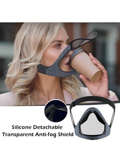 REOCLE Silicone Detachable Mask Reusable Wearable Air Purifiers Mask with Adjustable Band & Active Carbon Filters & Integrated Technology for Men Women  - Image 2