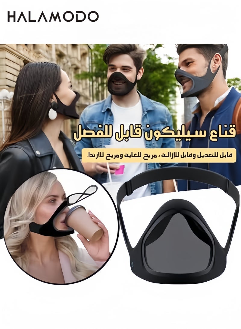Halamodo Super Protective Face Shield, Reusable Safety Anti Fog Mask,Adult Wide View Clear Visor Clear Silicone Face Shield for Dust/Debris Protection - Image 1