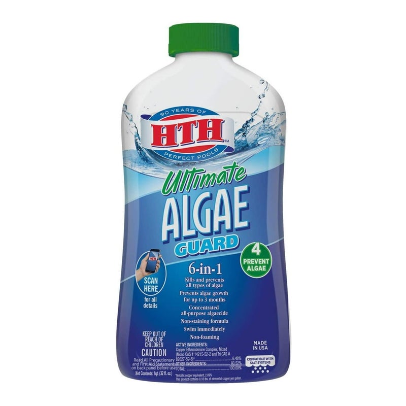HTH 67033 Ultimate Algae Guard Swimming Pool Algaecide Cleanser, 1 qt - Image 1