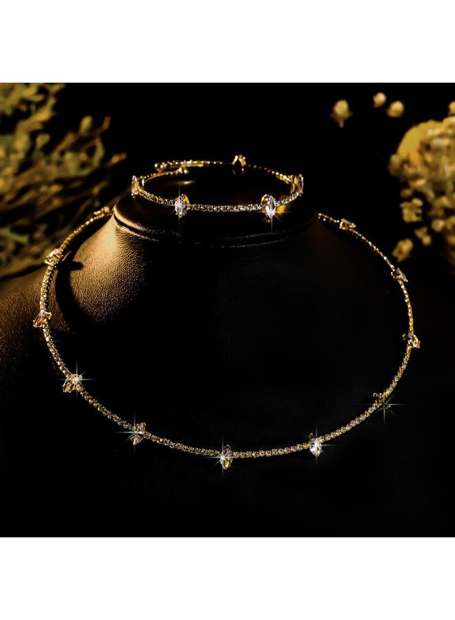 Europe And The United States Necklace Suit Earrings Jewelry Suit Banquet Dress Chain Fashion Joker Bridal Jewelry