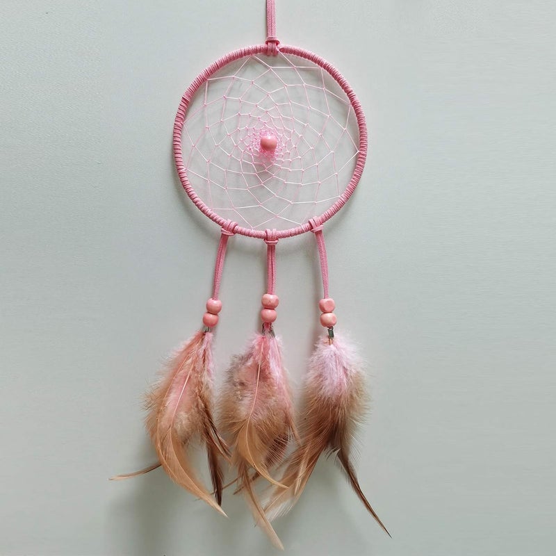 FANDOL DIY Dream Catcher Beginner Kit, Making Dream Catcher Supplies Include Metal Hoop, Feathers, Faux Suede Cord, Thread, Wood Beads (Pink) - Image 4
