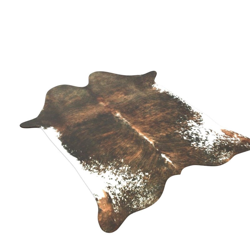 BENRON Premium Cowhide Rug Accent Western Rug 4.6x5.2ft Faux Cow Hide Rug Rustic Animal Rug Cute Cow Print Rug Stylish Rugs for Living Room Bedroom Leahther Carpets for Cowboy Cowgirl Olive Green - Image 4